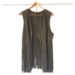 Fate Fringe Vest, Dark Forest Green